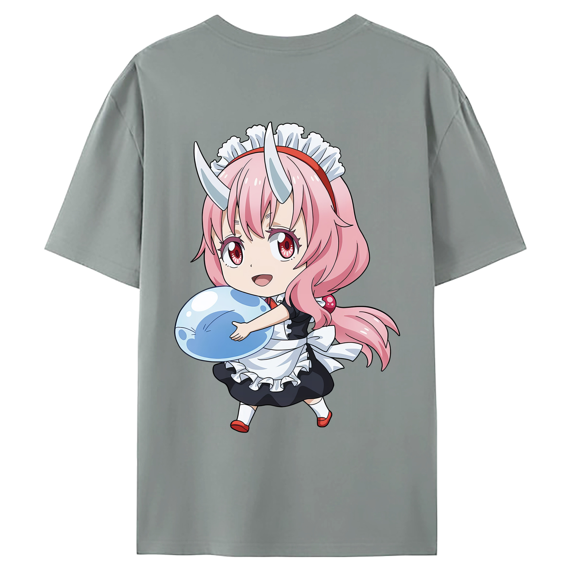 （画像用） 転スラ Regarding Reincarnated to Slime 綿100％ メンズ半袖Tシャツ（バックプリント） 通気性
